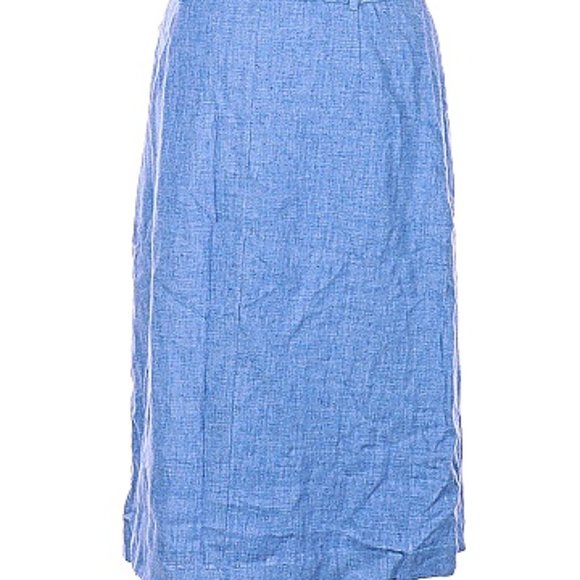 Banana Republic Blue Midi Linen Blend Wrap A-Line Skirt Size 2 - Picture 3 of 14